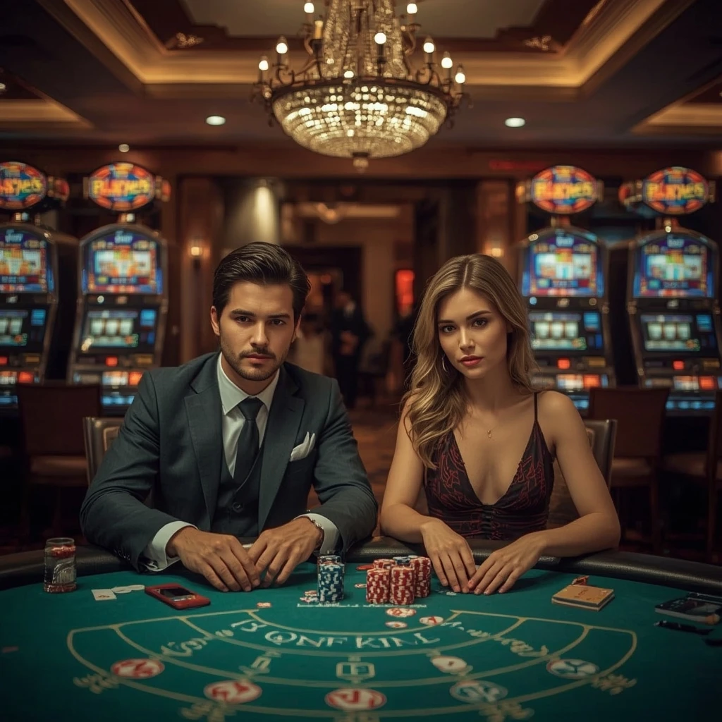 Deux joueurs de poker dans un HERMES CASINO
